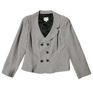 Armani Academia Baby Houndstooth Double Breasted Chic Silk Blend Designer Blazer